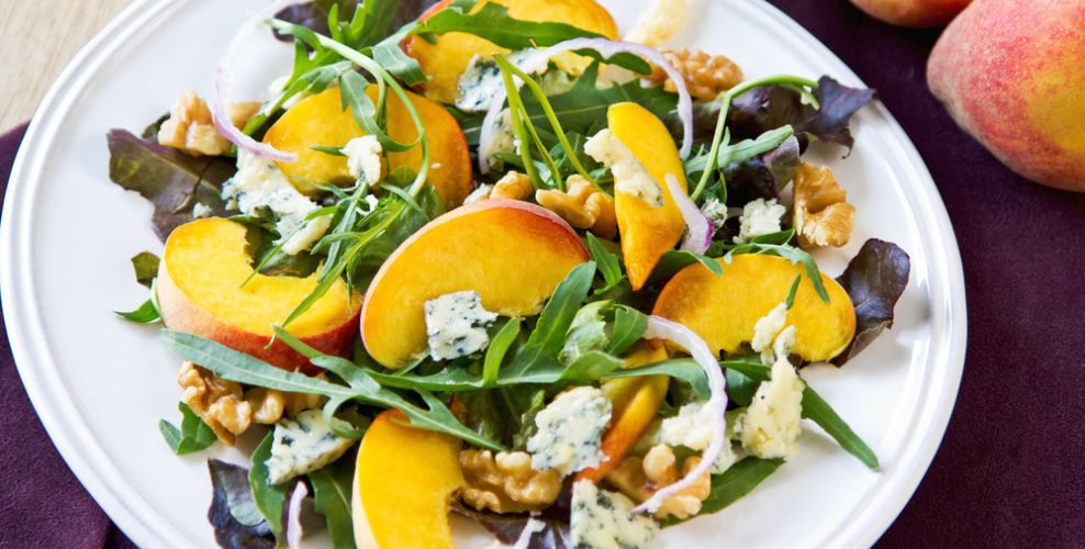 Summer rocket and grilled peach salad