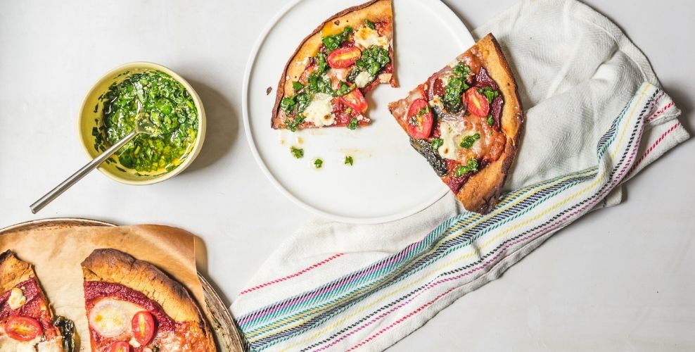 Versatile veggie pizzas